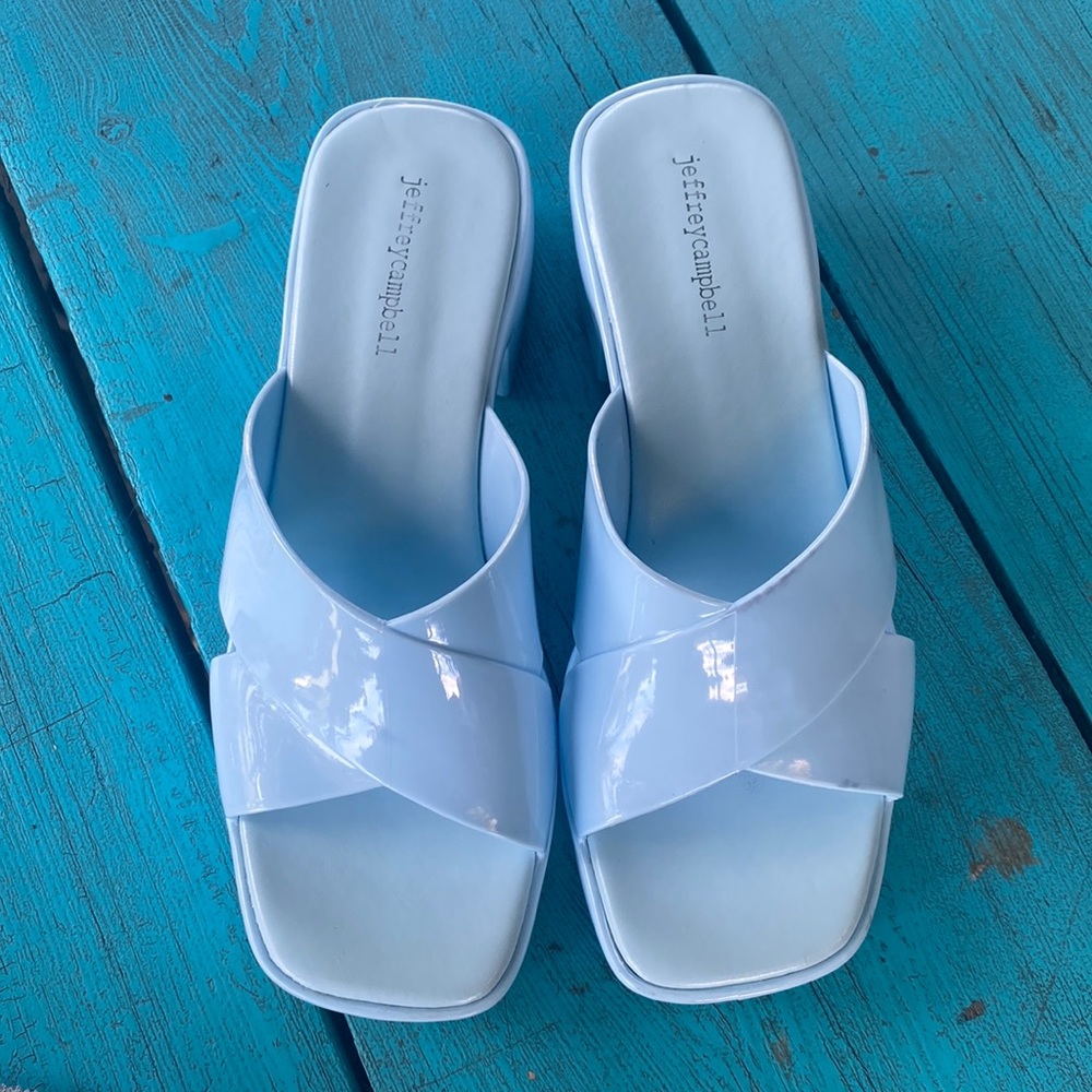 Jeffrey Campbell Bubblegum baby Blue Shiny size 10